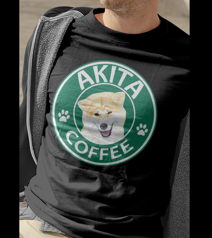 AKITA COFFEE Dog Paw T-Shirt