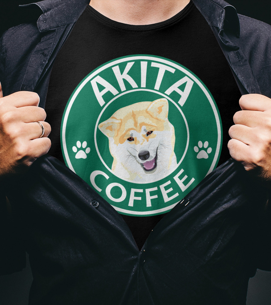 AKITA COFFEE Dog Paw T-Shirt