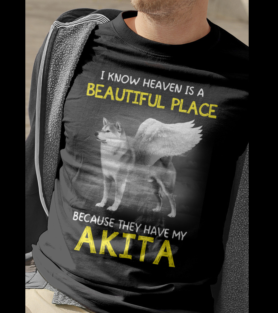 I Know Heaven Is A Beautiful Place Because They Have My Akita T-Shirt