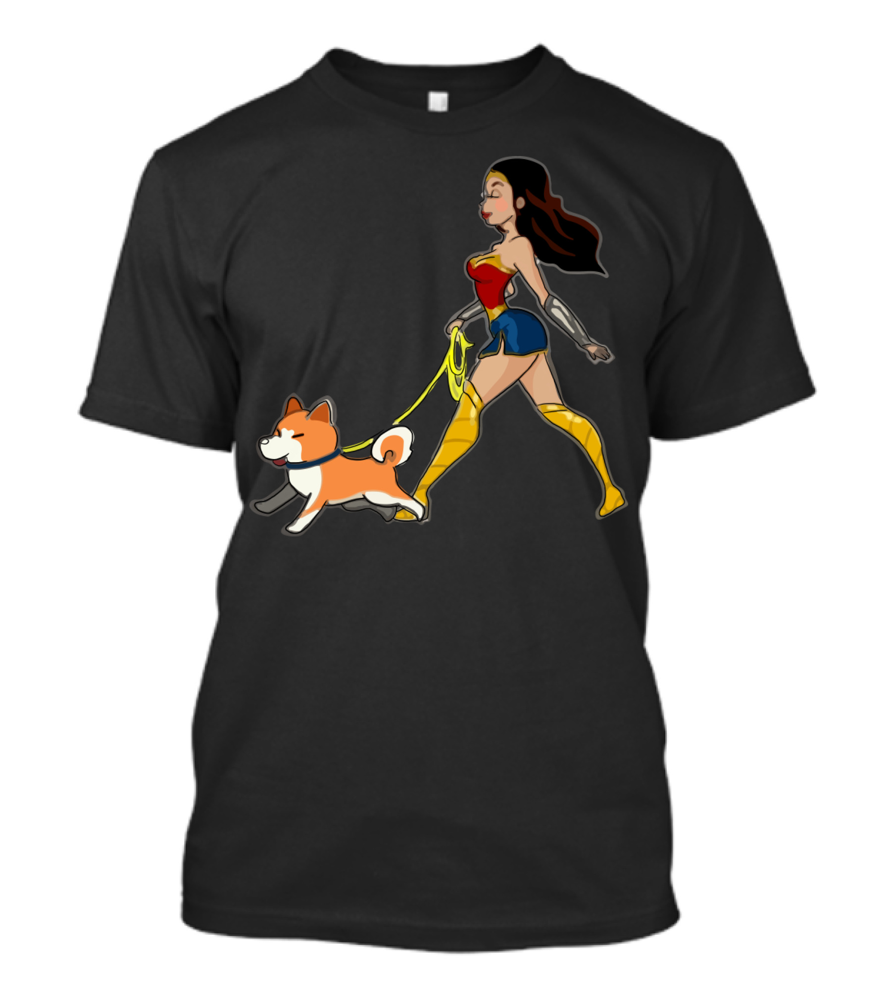 Walk With Akita Woman In Wonder T-Shirt