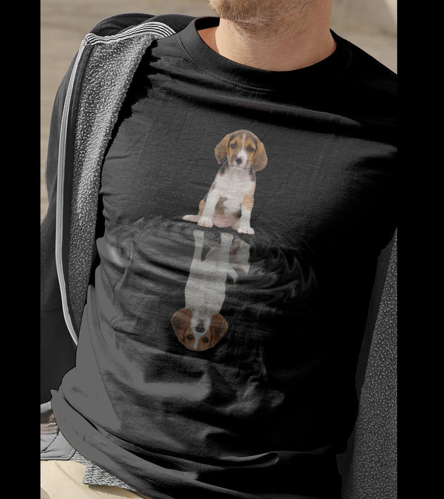 Beagle Reflection Dream In Rippling Water T-Shirt