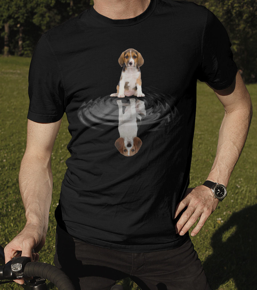 Beagle Reflection Dream In Rippling Water T-Shirt