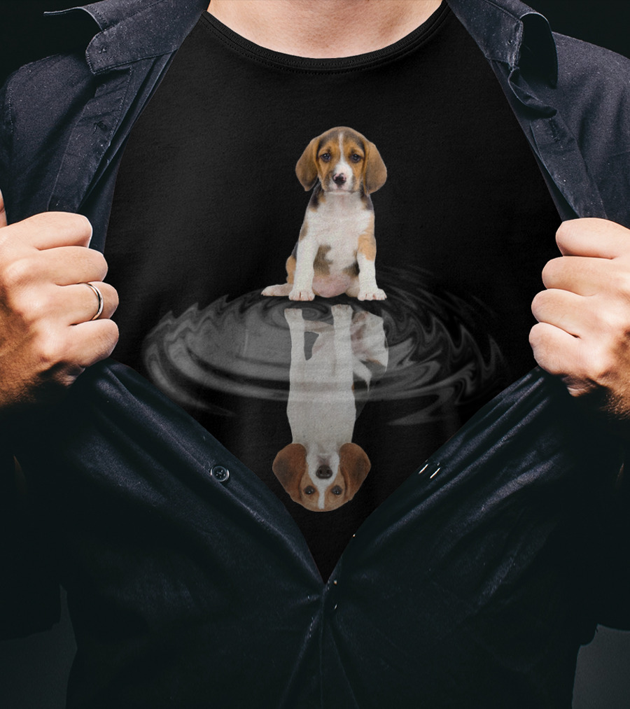 Beagle Reflection Dream In Rippling Water T-Shirt