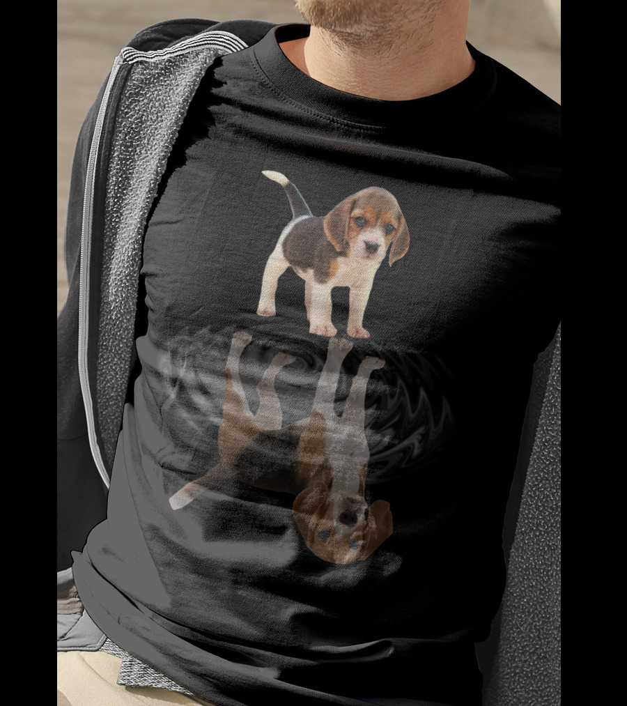 Beagle Puppy Reflection Ripple Mirror Artstyle T-Shirt