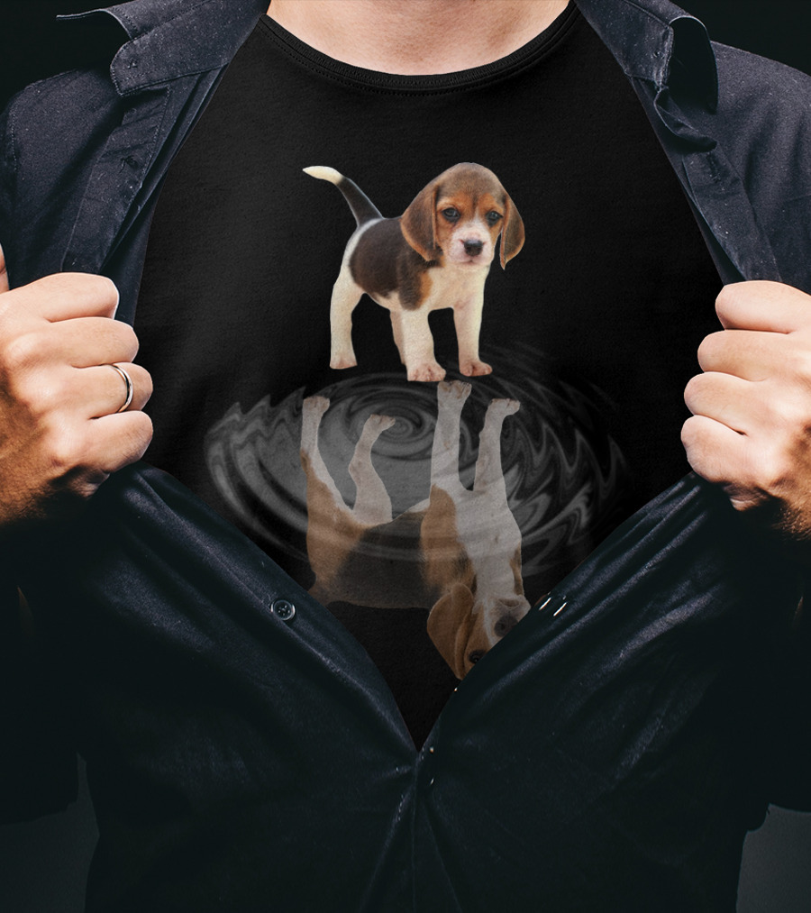 Beagle Puppy Reflection Ripple Mirror Artstyle T-Shirt