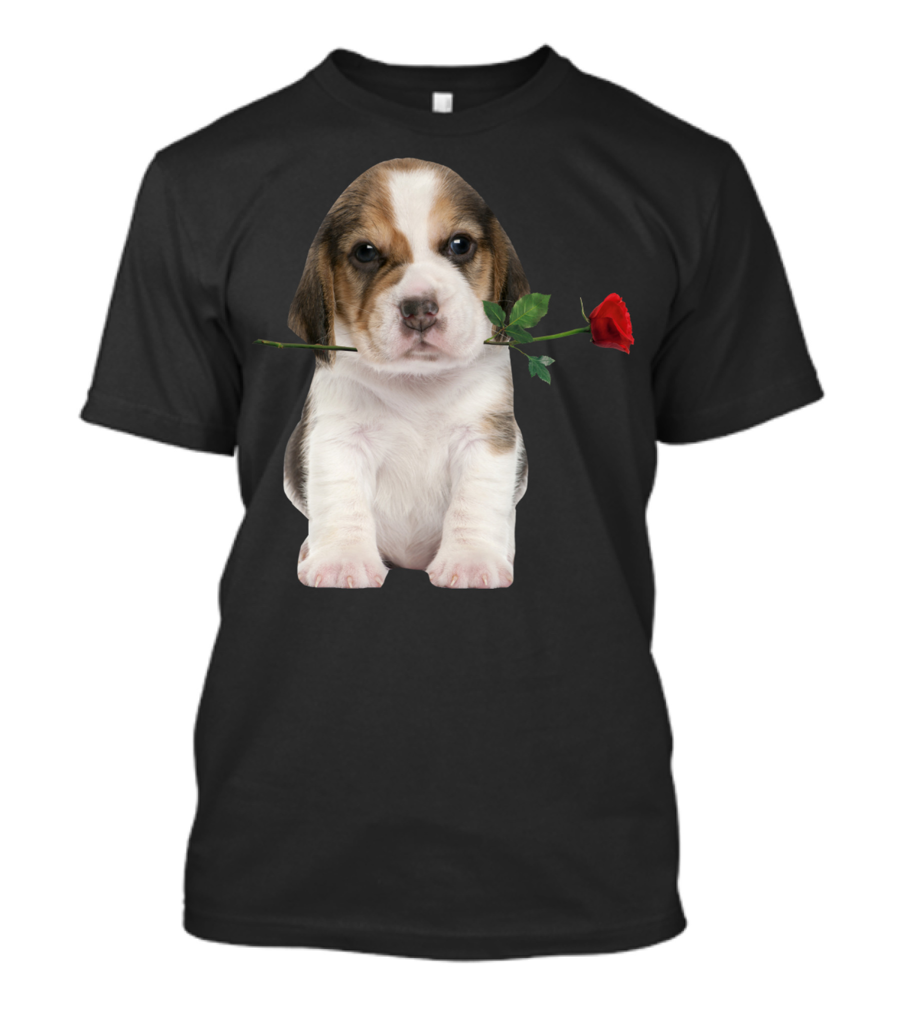 Beagle Puppy With Red Rose T-Shirt