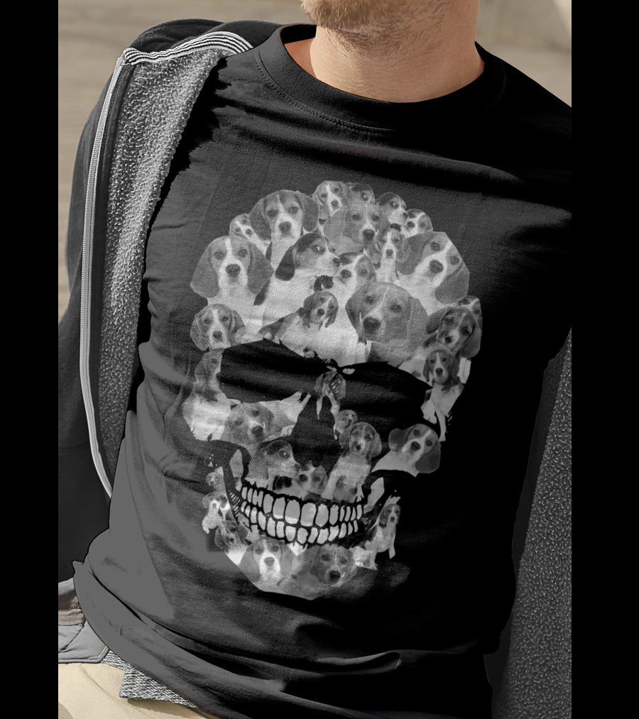 Beagle Skull Pattern Of Dog Faces T-Shirt
