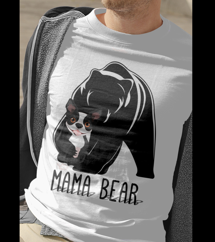 Mama Bear With Cute Dog Companion T-Shirt