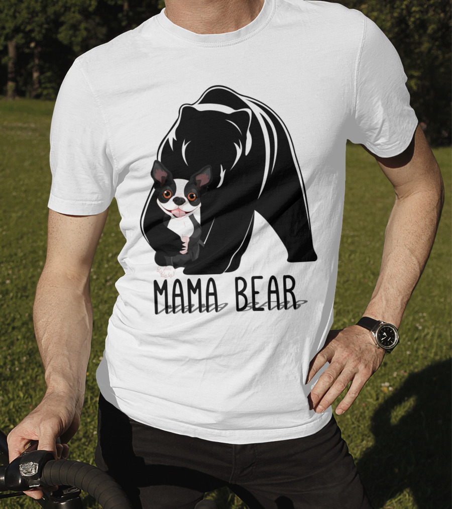 Mama Bear With Cute Dog Companion T-Shirt