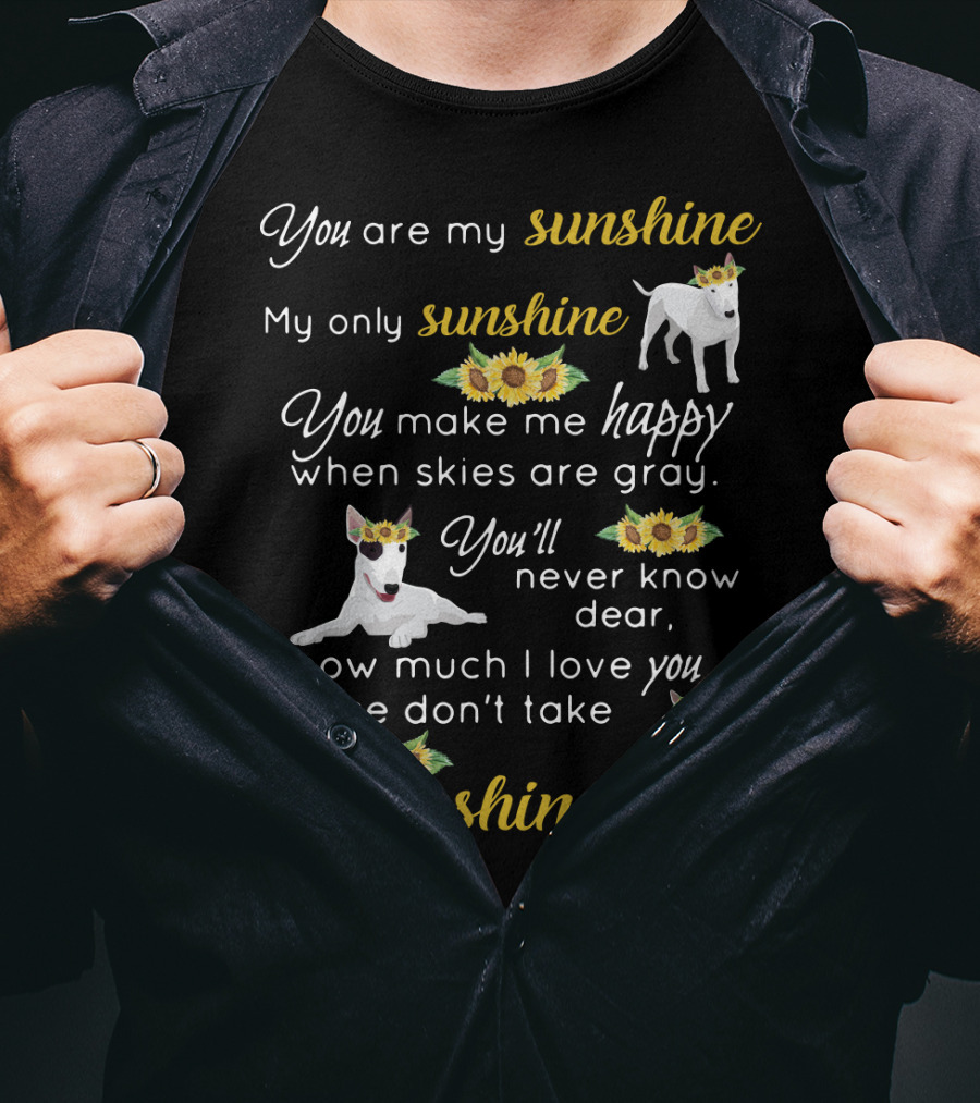 You Are My Sunshine Bullterrier Happiness When Skies Are Gray T-Shirt