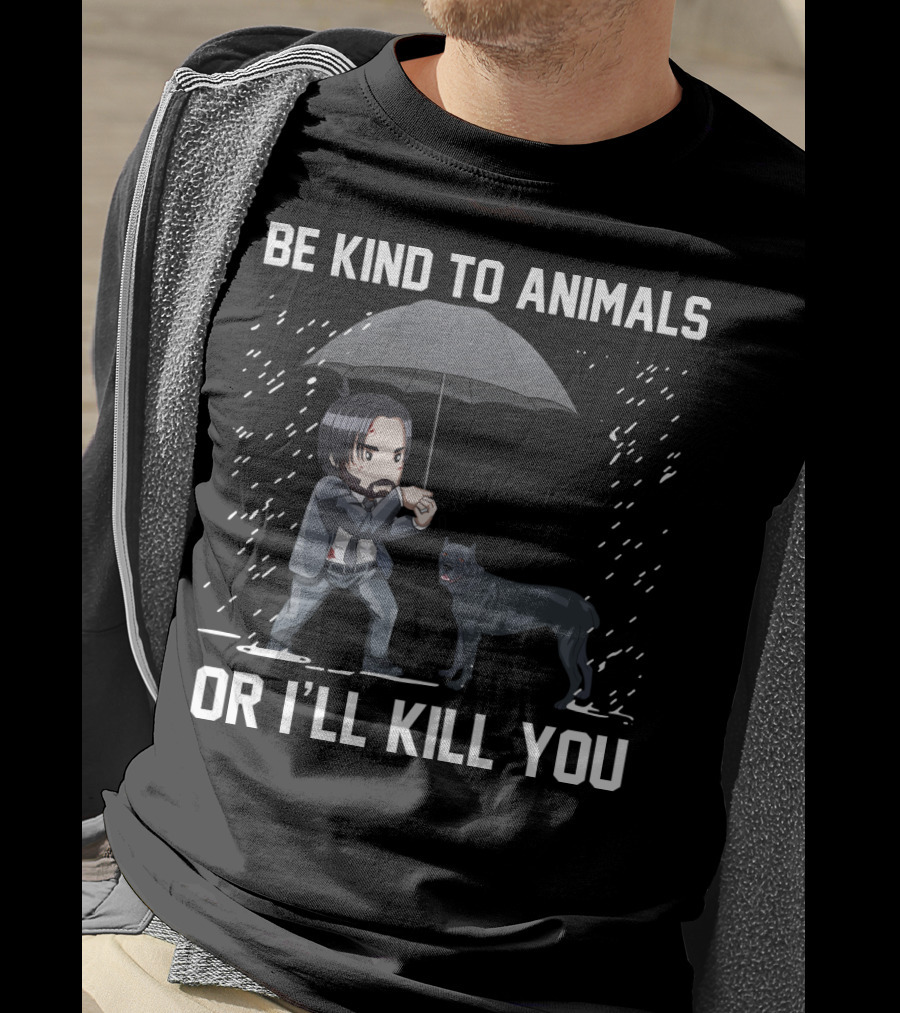 Be Kind To Animals Or I'll Kill You Cane Corso Umbrella T-Shirt