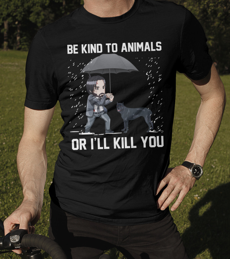 Be Kind To Animals Or I'll Kill You Cane Corso Umbrella T-Shirt