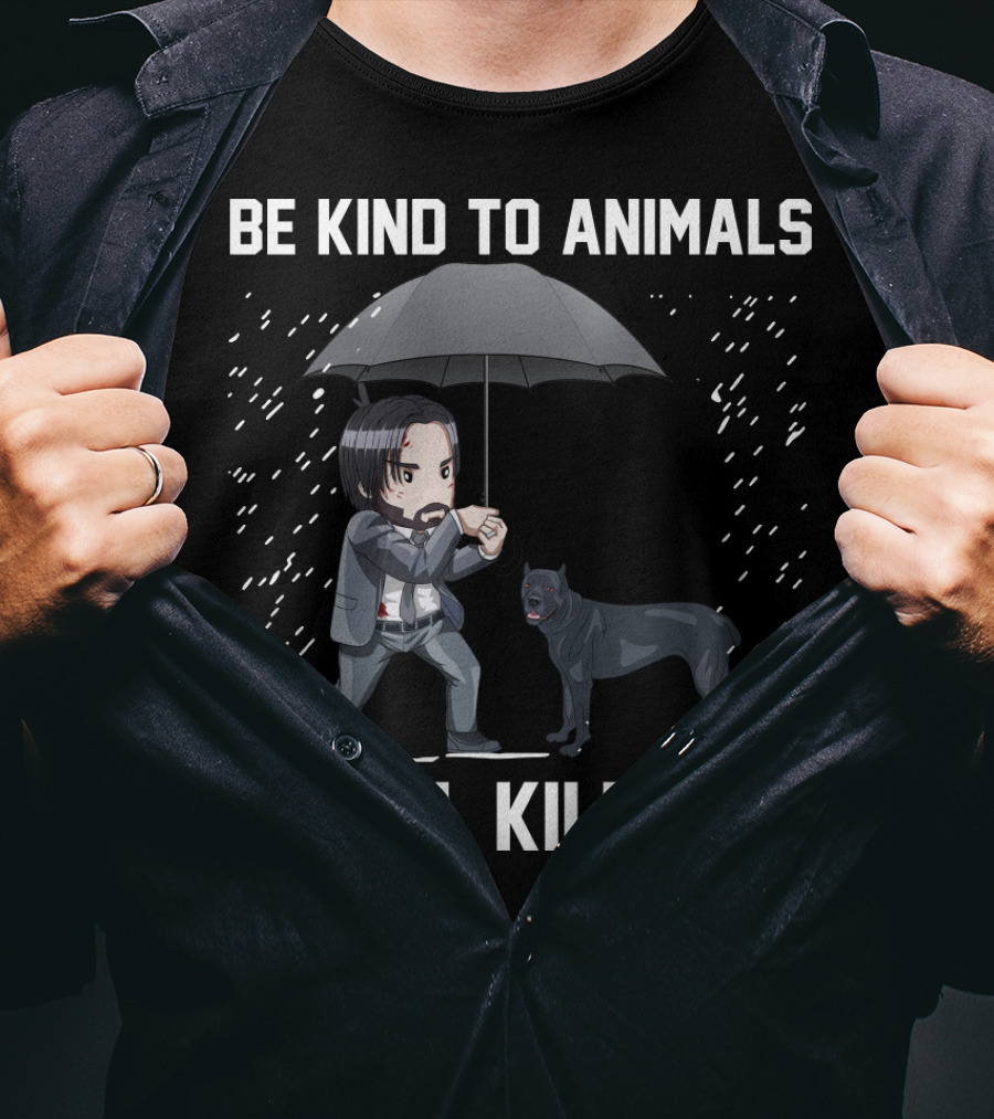 Be Kind To Animals Or I'll Kill You Cane Corso Umbrella T-Shirt