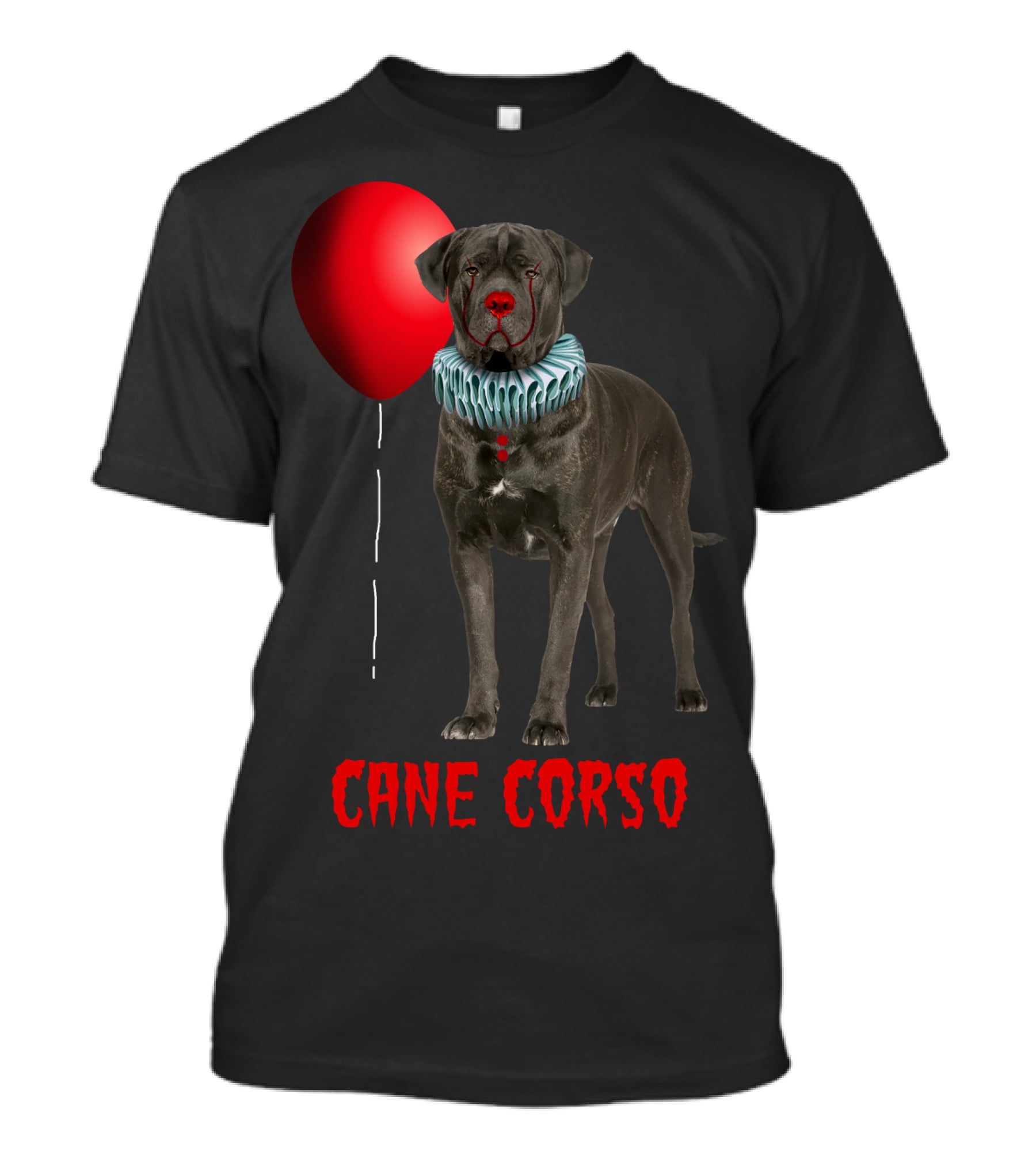 Cane Corso Horror Red Balloon Clown Costume T-Shirt