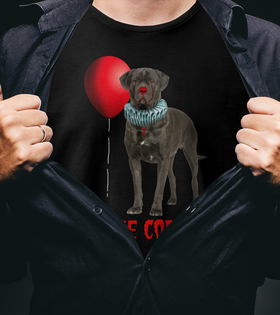 Cane Corso Horror Red Balloon Clown Costume T-Shirt