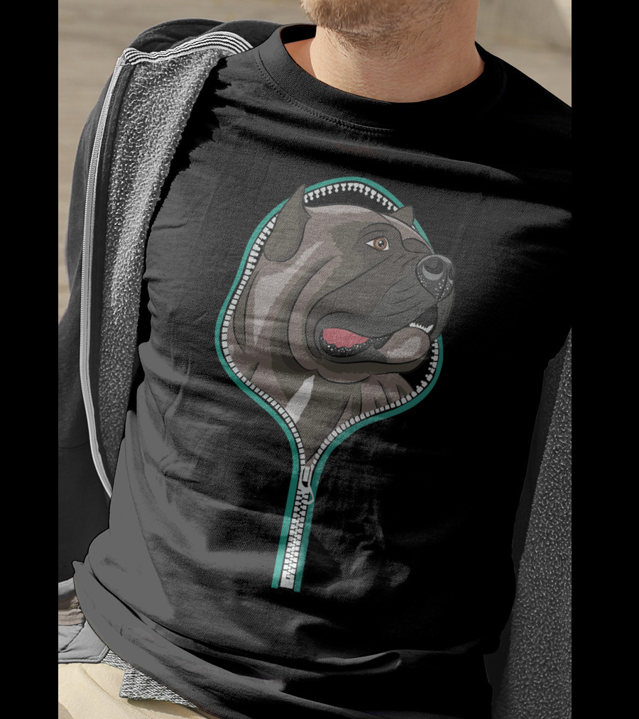 Cane Corso Dog Zipper Graphic Chiot Cane Corso Zip T-Shirt