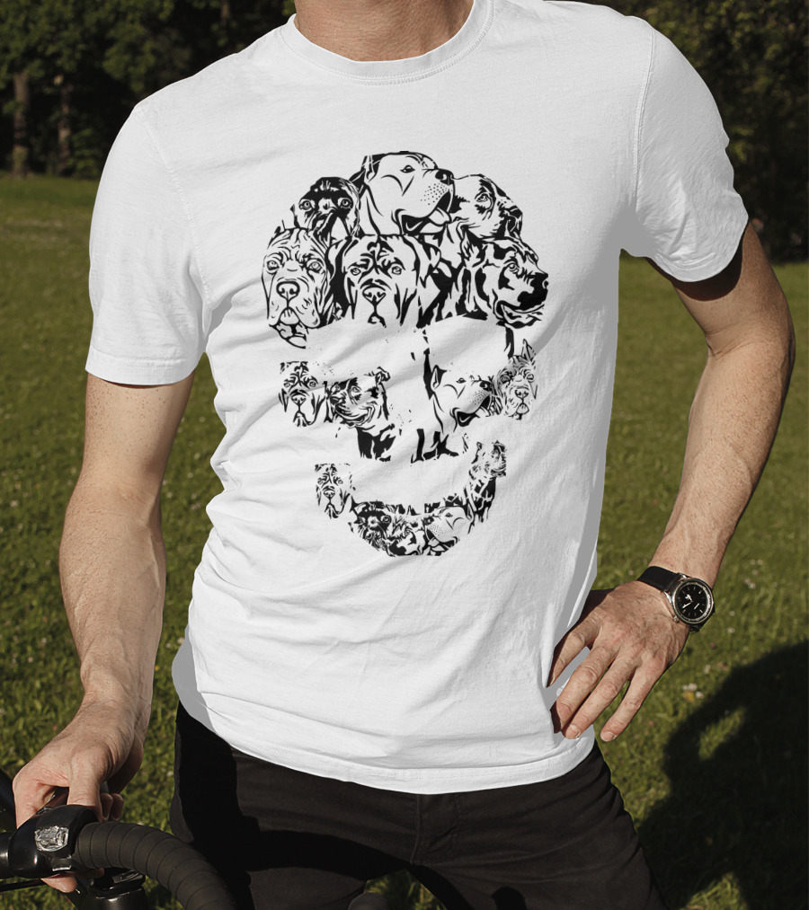Skull Life Cane Corso Dog Art Collage T-Shirt