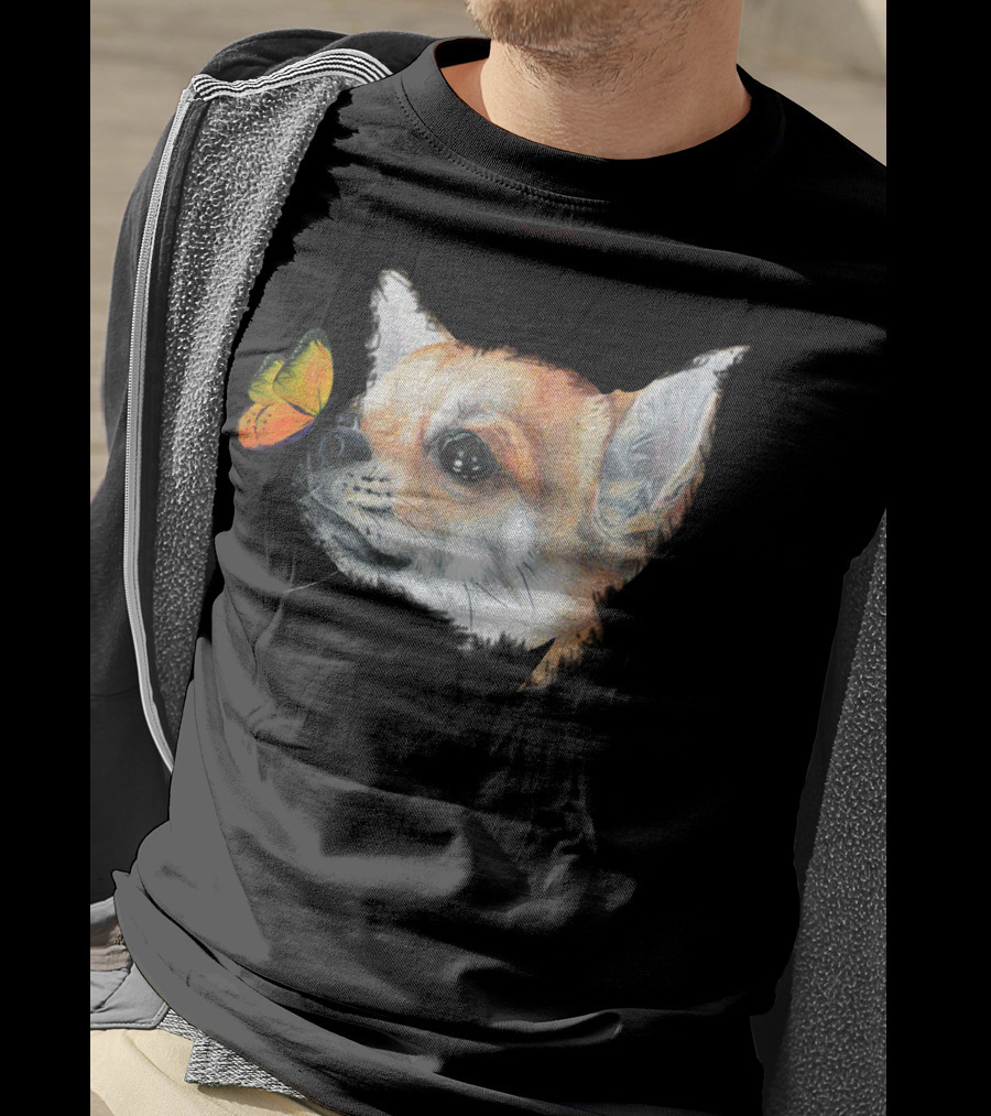 Chihuahua And Butterfly Encounter T-Shirt