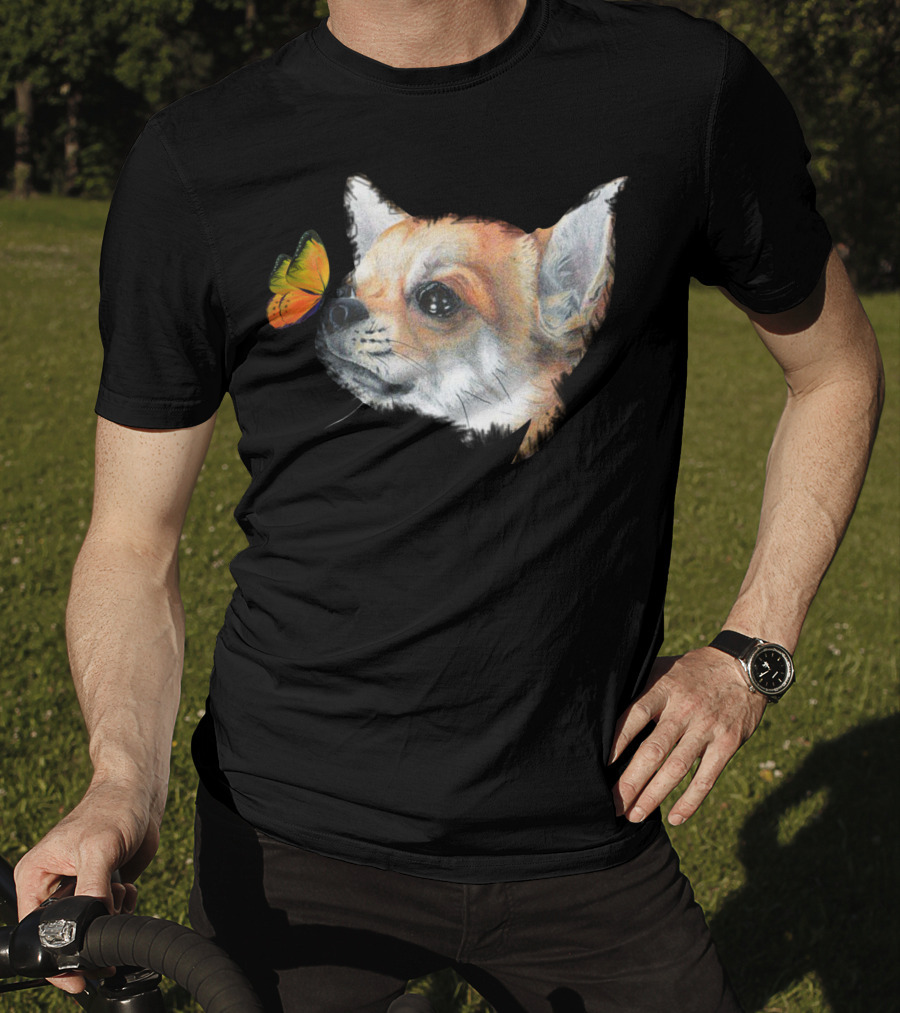 Chihuahua And Butterfly Encounter T-Shirt