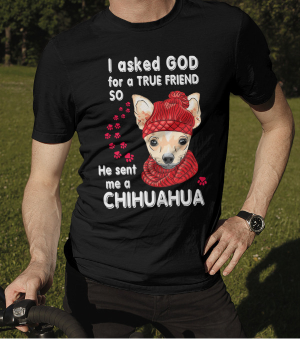 I Asked God For A True Friend So He Sent Me A Chihuahua T-Shirt