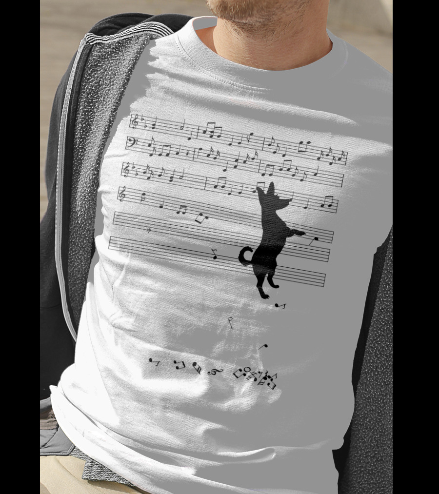 Chihuahua Conducting Musical Notes On Sheet Music T-Shirt