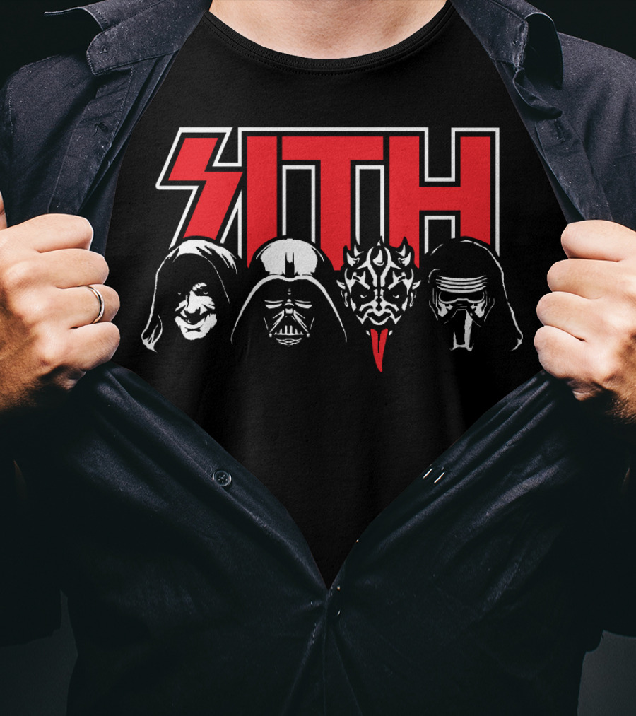 Sith Lords Metal Band Style Design With Hooded Figures And Masks T-Shirt