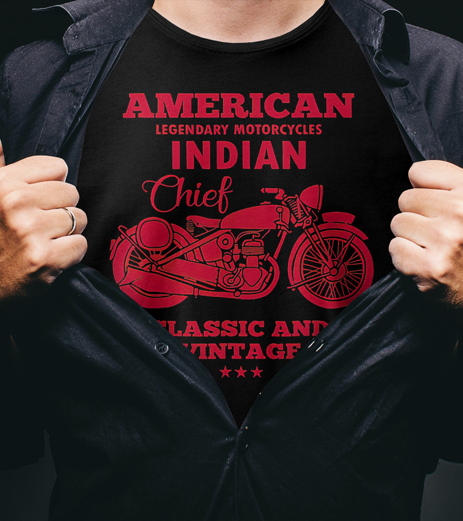 American Legendary Motorcycles Indian Chief Classic And Vintage T-Shirt