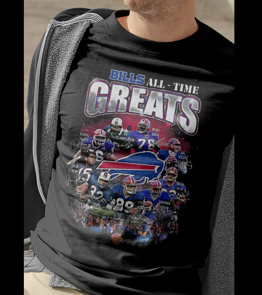 Bills All Time Greats Legends With Buffalo Football Legacy T-Shirt