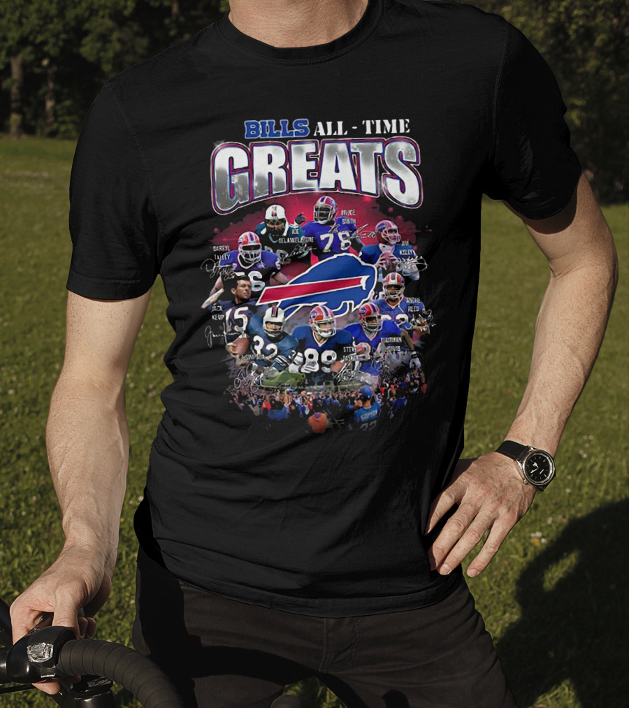 Bills All Time Greats Legends With Buffalo Football Legacy T-Shirt