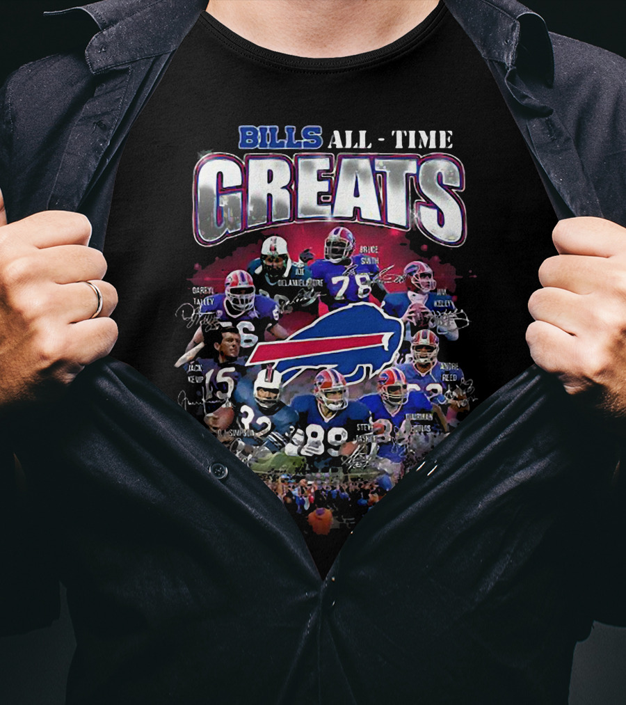 Bills All Time Greats Legends With Buffalo Football Legacy T-Shirt