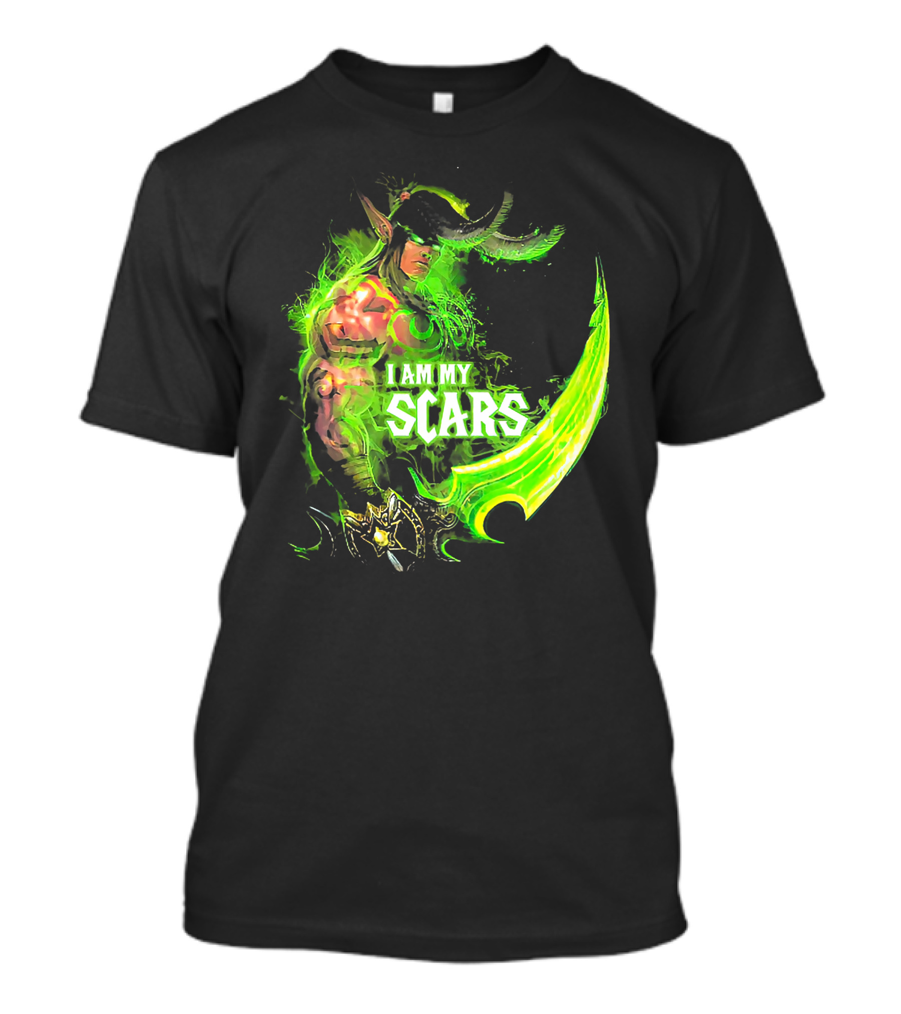 Ilidan I Am My Scars Warcraft Fantasy Character T-Shirt