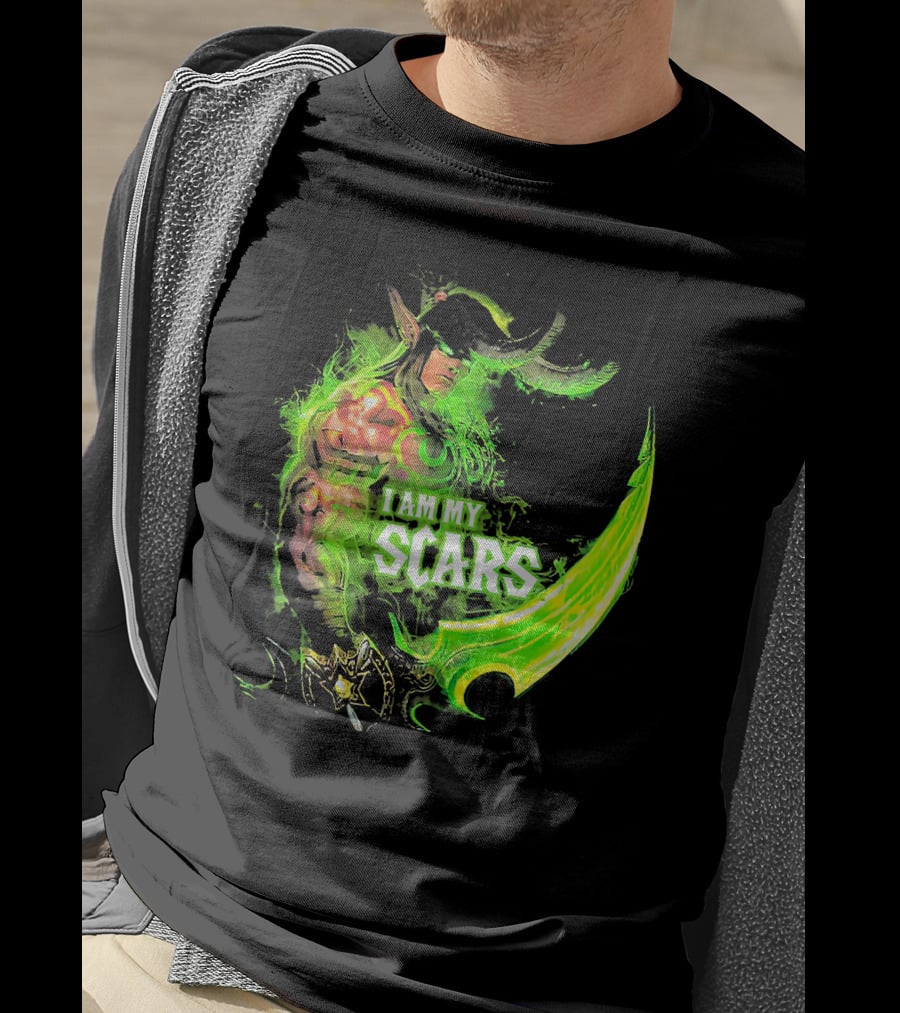 Ilidan I Am My Scars Warcraft Fantasy Character T-Shirt