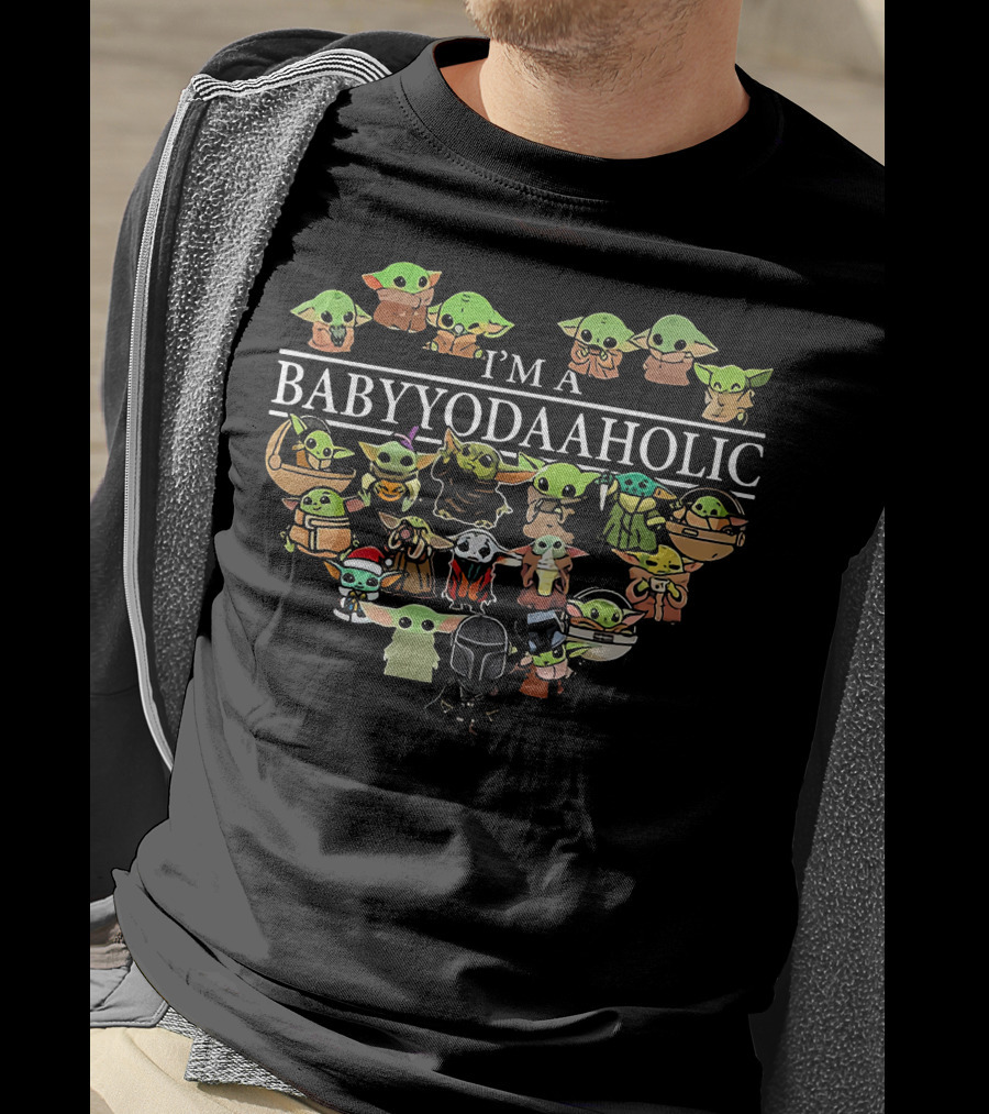 I'm A Babyyodaaholic Star Wars Grogu Mandalorian Character Collection T-Shirt