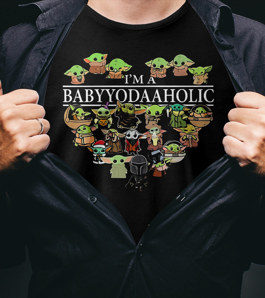 I'm A Babyyodaaholic Star Wars Grogu Mandalorian Character Collection T-Shirt
