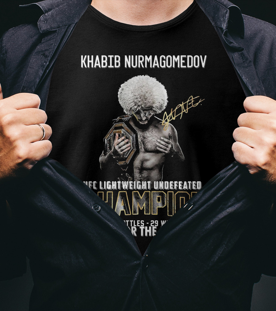 Khabib Nurmagomedov UFC Lightweight Undefeated Champion 29 Battles 29 Wins Thanks For The Memories T-Shirt