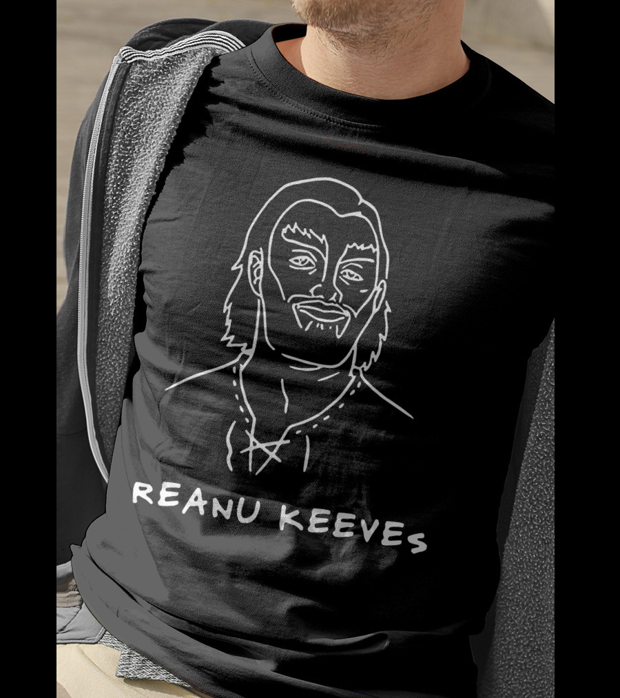 Reanu Keeves Line Drawing Character T-Shirt