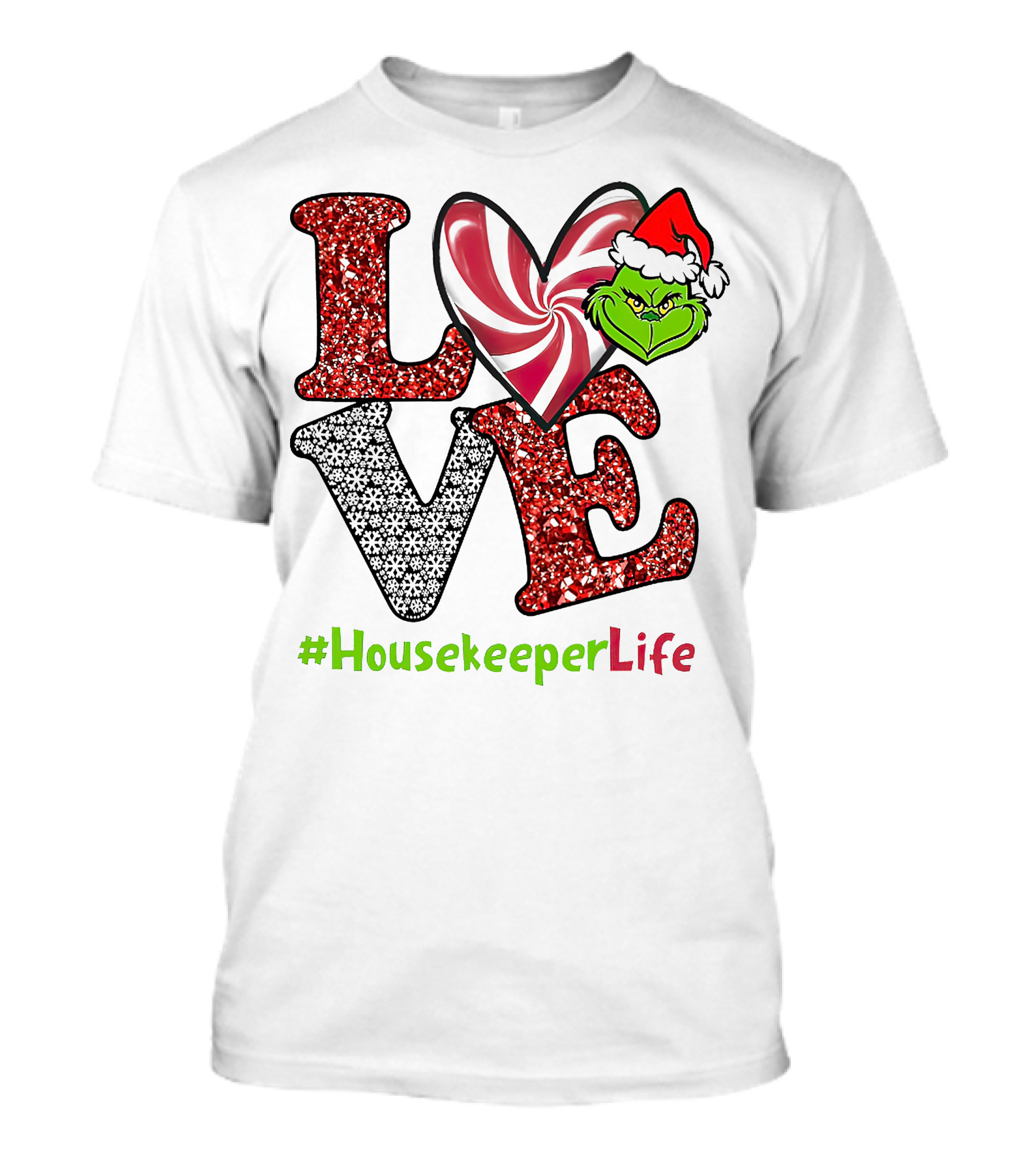 LOVE Grinch Heart #HousekeeperLife T-Shirt