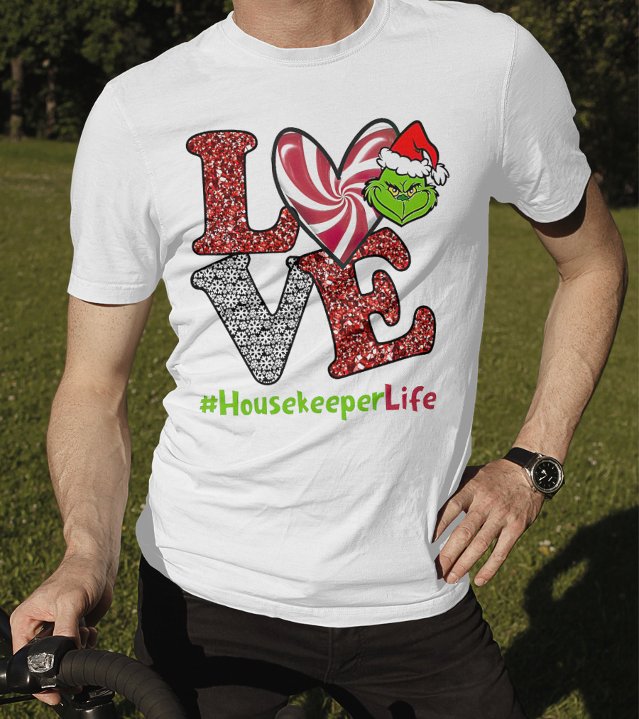 LOVE Grinch Heart #HousekeeperLife T-Shirt