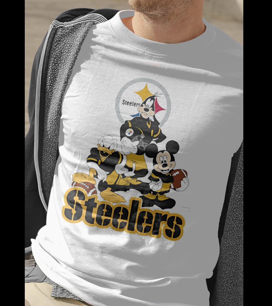 Mickey Donald Goofy Pittsburgh Steelers Football Characters T-Shirt