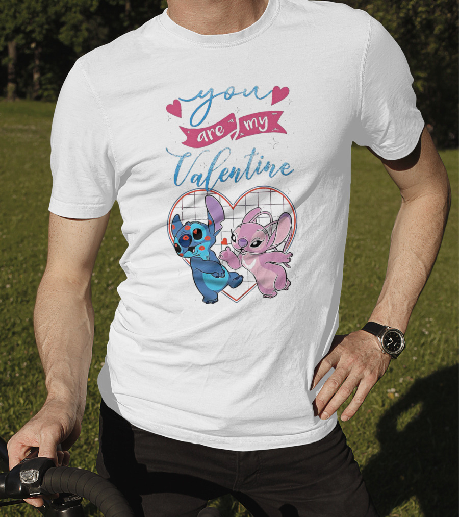 Stitch And Angel You Are My Valentine Heart T-Shirt