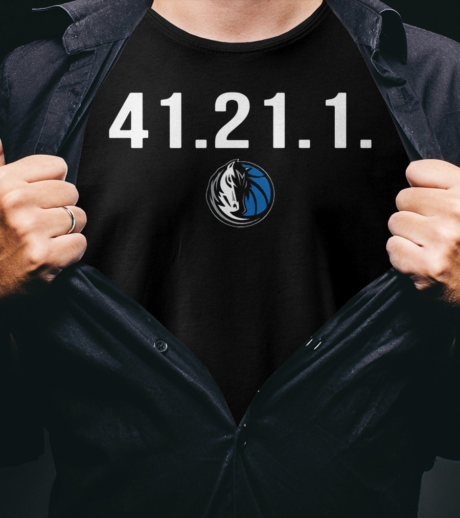 41 21 1 Dallas Mavericks Logo Basketball T-Shirt