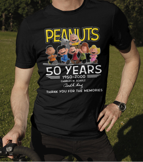 Peanuts 50 Years 1950-2000 Charles M. Schulz Thank You For The Memories T-Shirt