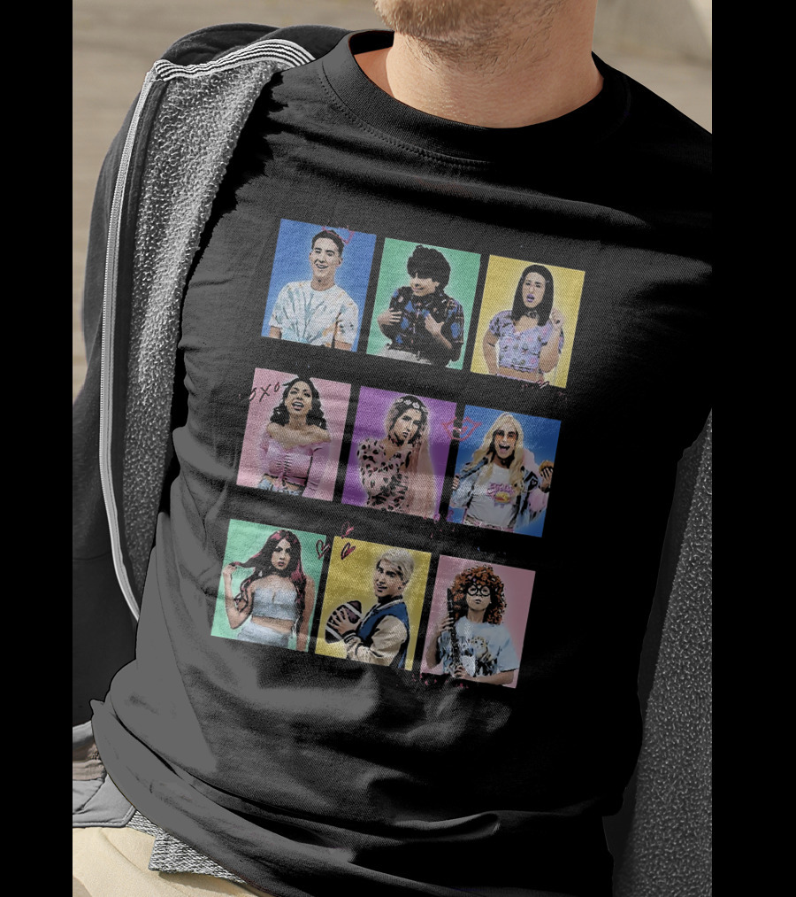 Bvh Varsity Colorful Iconic Characters Collage T-Shirt