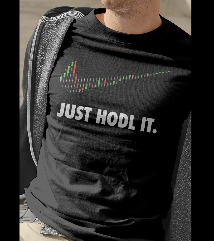 Just Hodl It Candlestick Chart Swoosh Stock Market T-Shirt