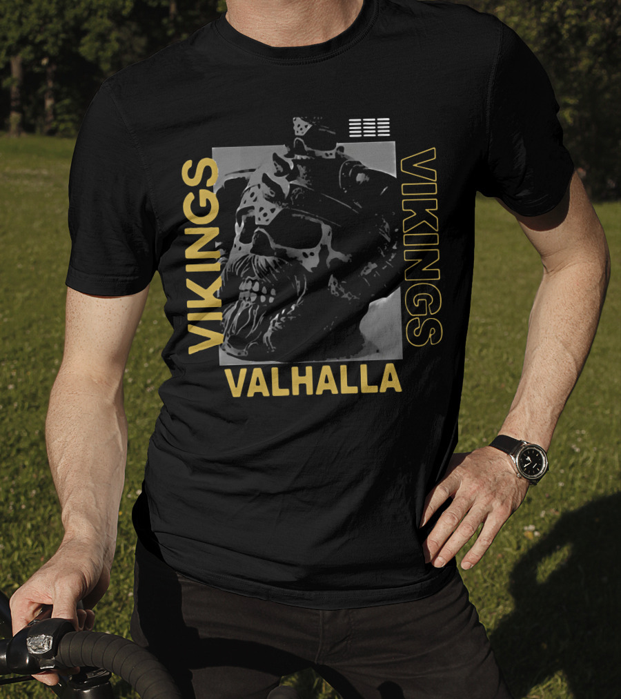 Vikings Skull Valhalla T-Shirt