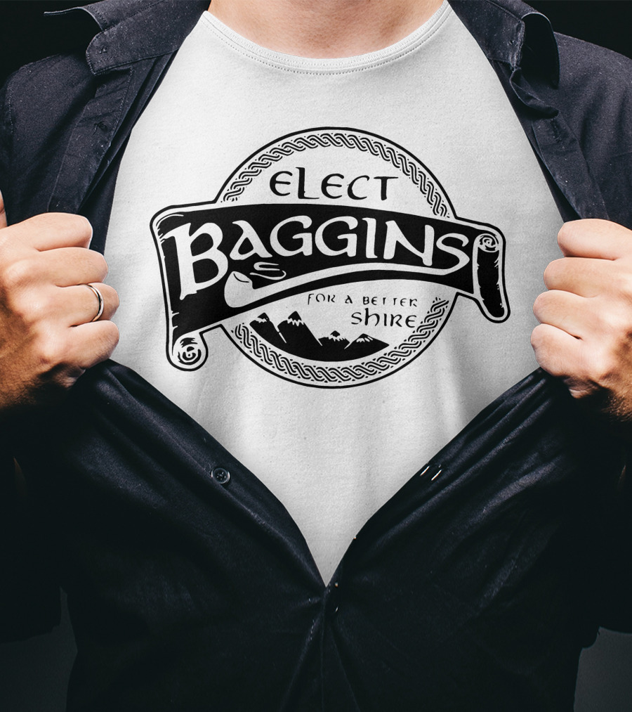 Elect Baggins For A Better Shire Middle Earth Hobbit Campaign T-Shirt