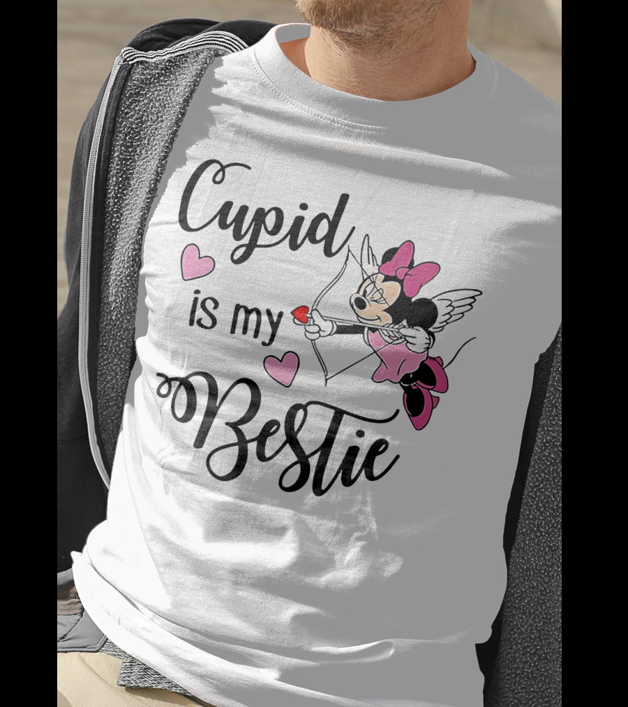 Cupid Is My Bestie Minnie Mouse Hearts T-Shirt