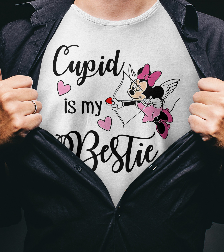 Cupid Is My Bestie Minnie Mouse Hearts T-Shirt