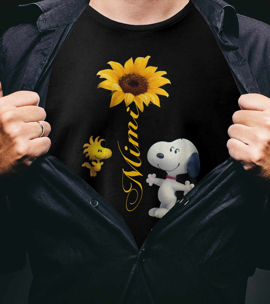 Mimi Peanuts Snoopy Woodstock Sunflower T-Shirt