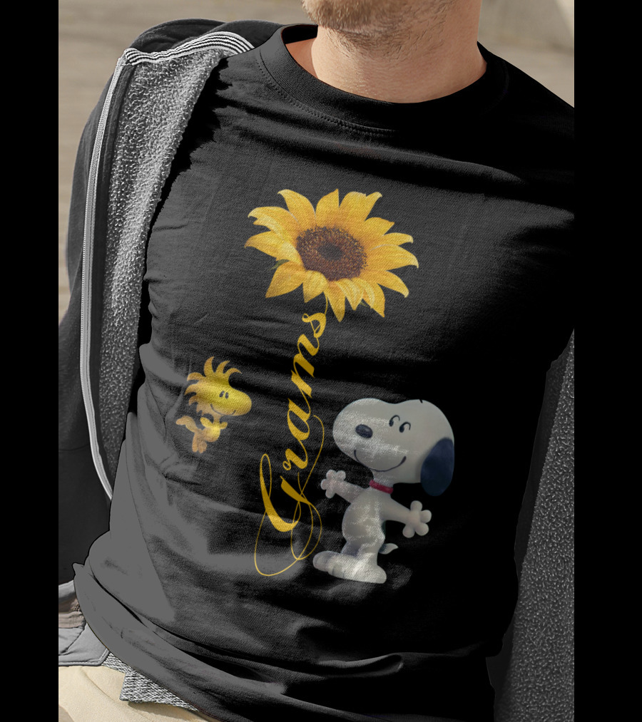 Snoopy Woodstock Sunflower Grams T-Shirt